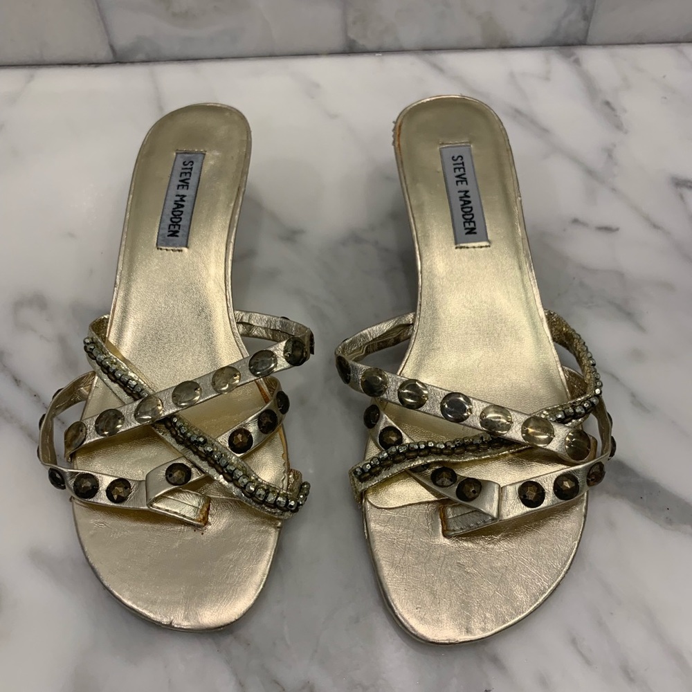 Steve Madden gold rhinestone sandals